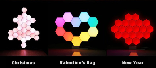 Smart Voice/motion Controlled Hexagon Decorative LED Light
