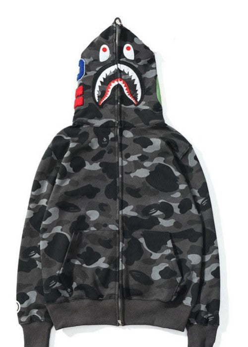 3D Shark Head Hoodie with Zipper