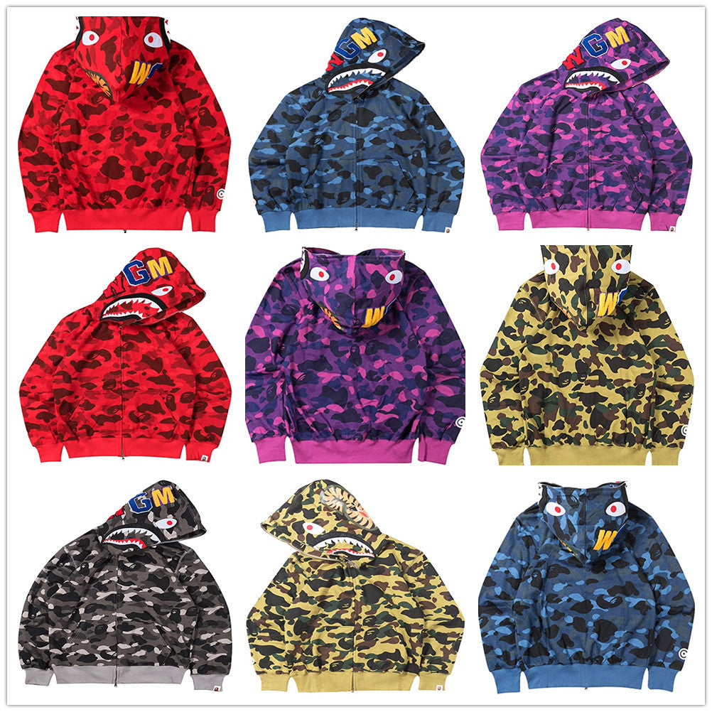 3D Shark Head Hoodie with Zipper