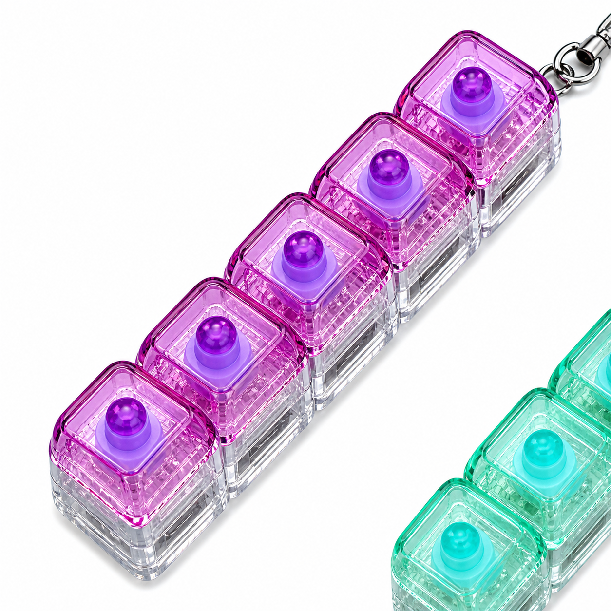 Decompression Mechanical Keyboard With Light Pressing Keychain